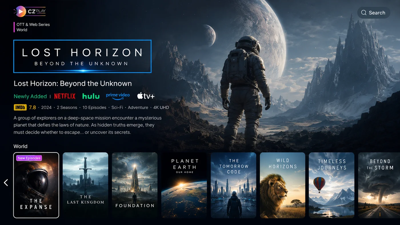CZ Play smart TV app